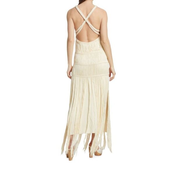 Jonathan Simkhai Cream Fringe Maxi Dress - Picture 3 of 6